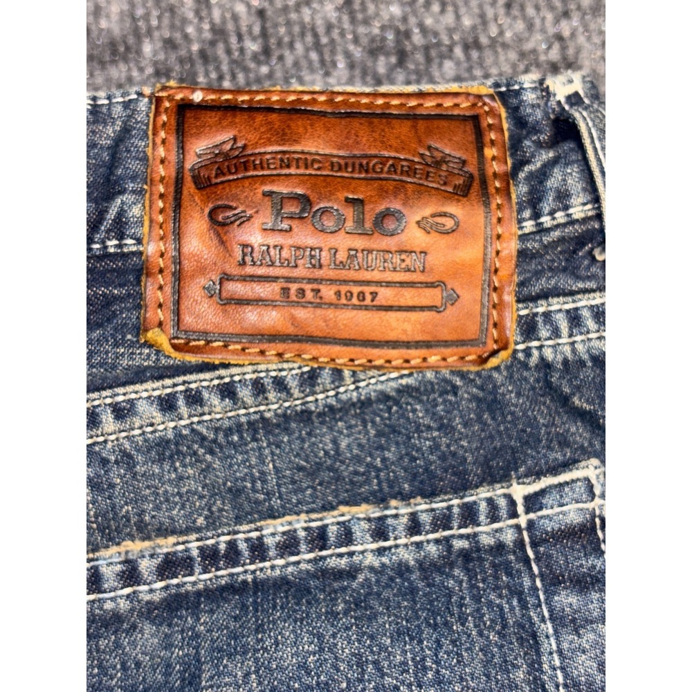 Polo Ralph Lauren Jeans Men 36/30 Blue Denim Medium Wash Streetwear Straight Leg - Picture 2 of 12